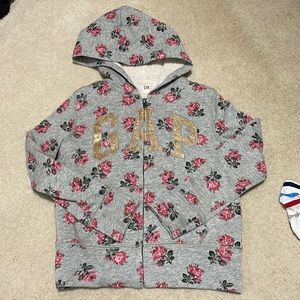 Gap fleeece lined girls zip up